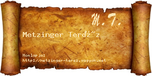 Metzinger Teréz névjegykártya